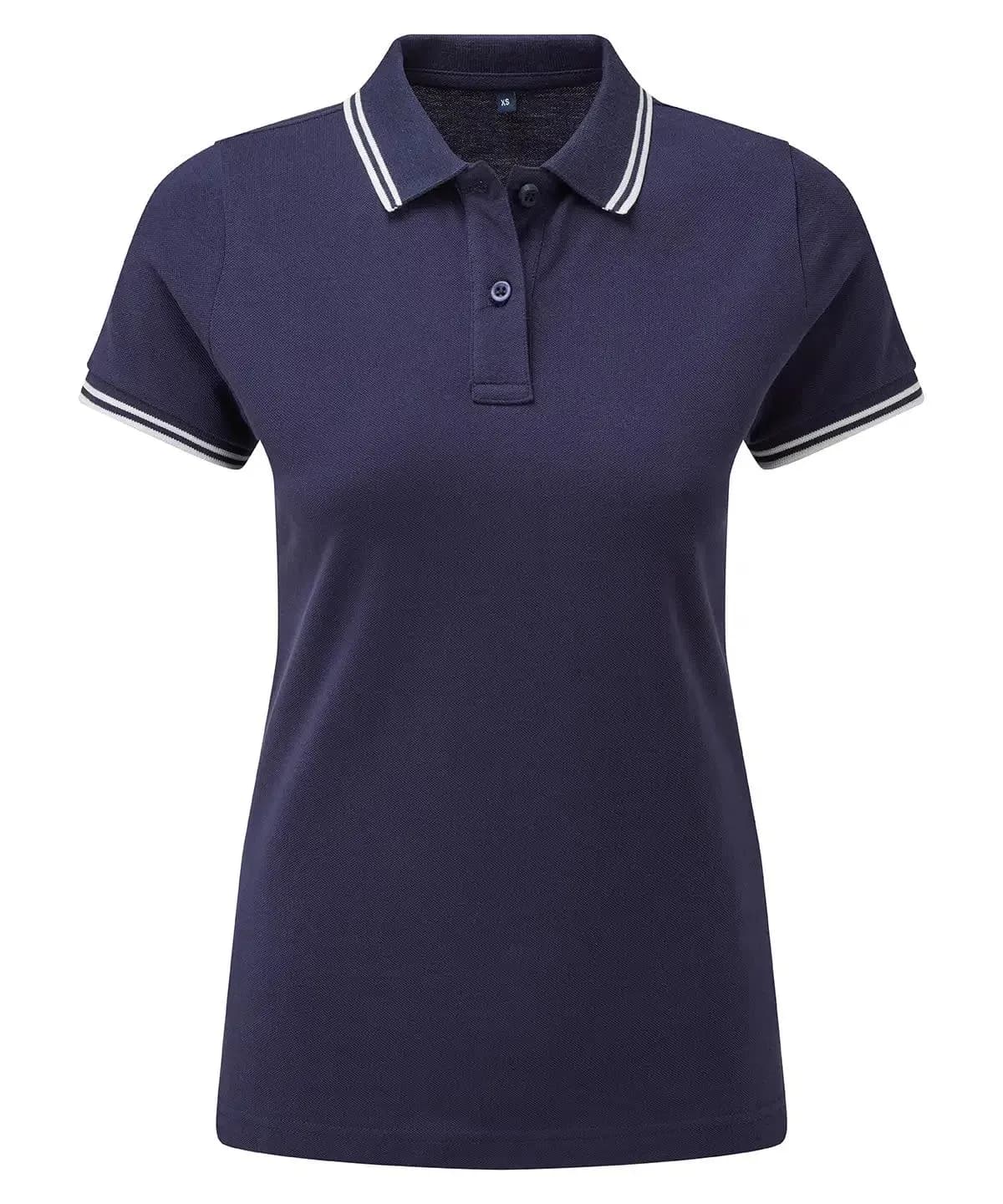 Ladies Tipped Short-Sleeve Polo — style ABD-2106