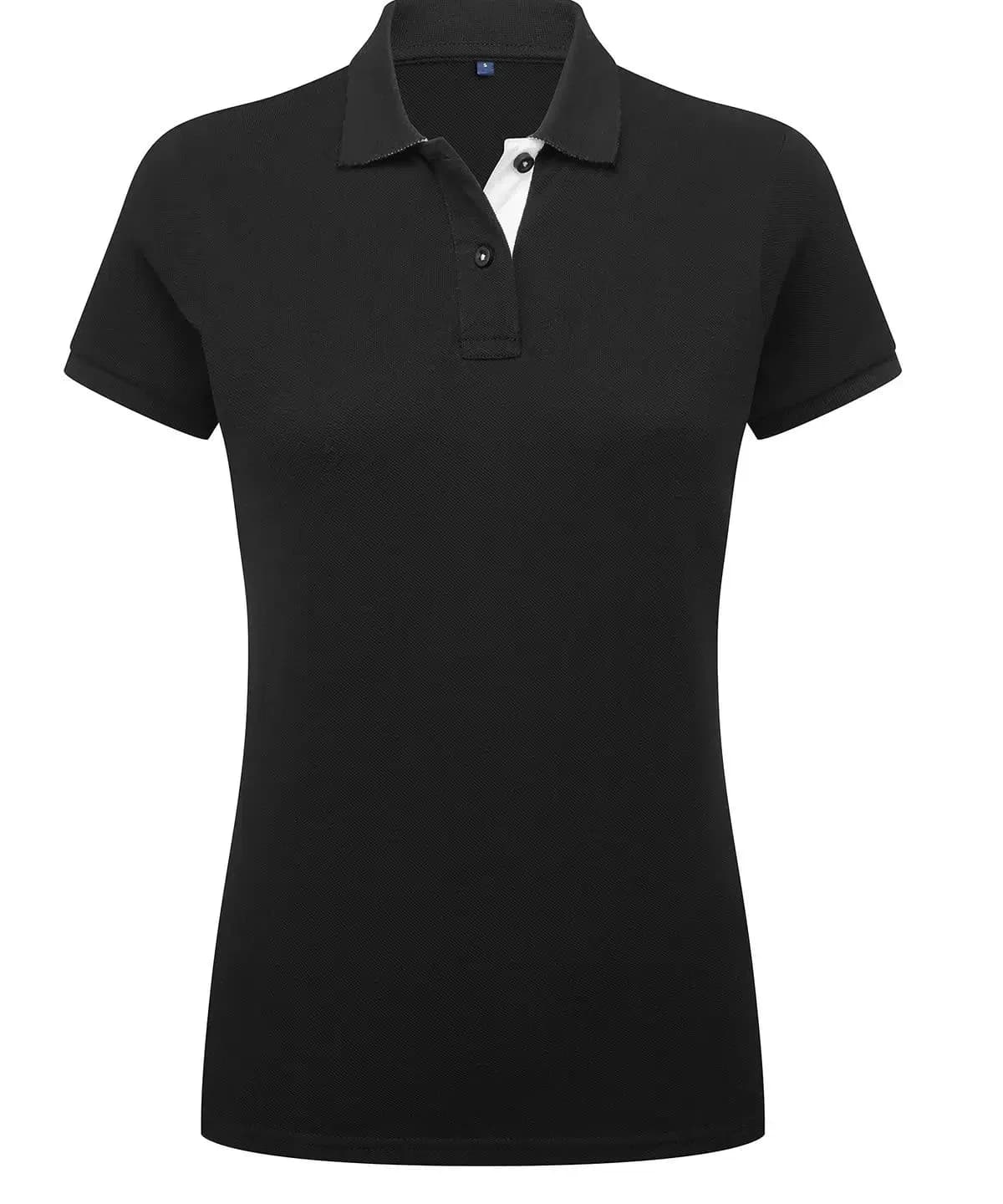 Ladies Contrast Short-Sleeve Polo — style ABD-2107
