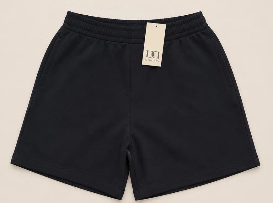 Ladies pant, shorts and crew neck in 55% rayon / 39% polyester / 6% elastane interlock, 250 GSM