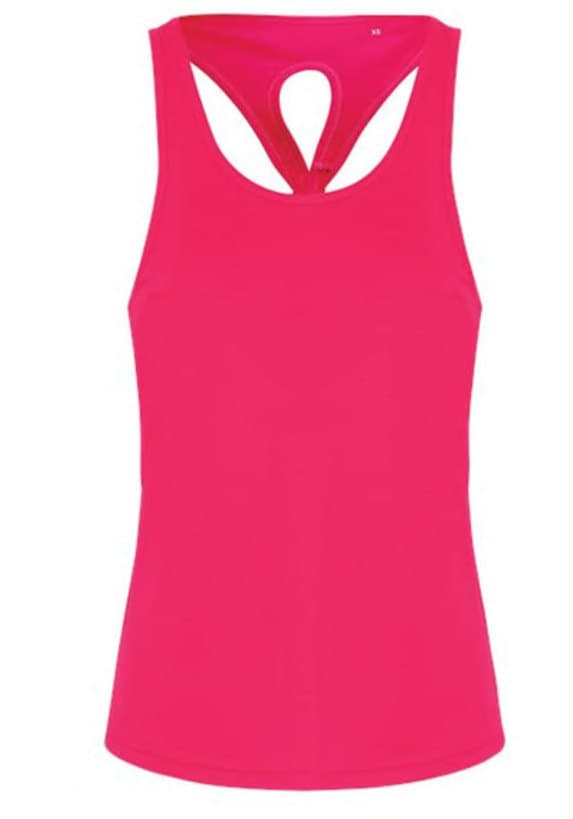 Ladies racerback performance vest tops in moisture-managing recycled polyester
