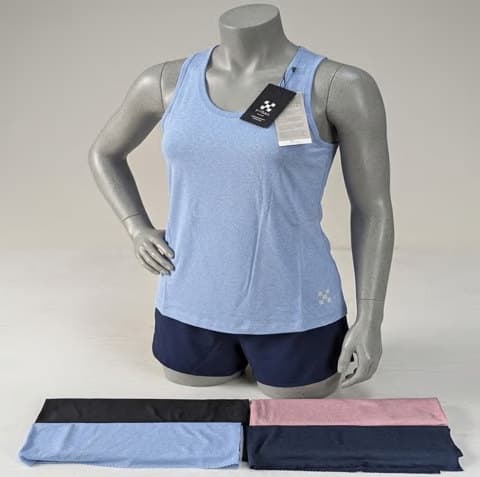 Men's tee and ladies/men's singlet in 83% recycled polyester, 150 GSM