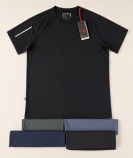 Men's tee and ladies/men's singlet in 83% recycled polyester, 150 GSM