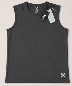 Men's tee and ladies/men's singlet in 83% recycled polyester, 150 GSM
