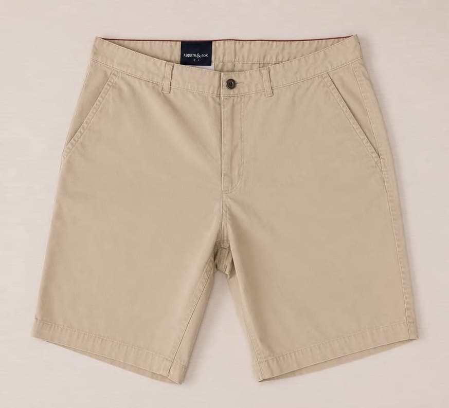 Asquith & Fox men's chinos and shorts in 100% combed cotton 275 GSM and 98% cotton 2% spandex