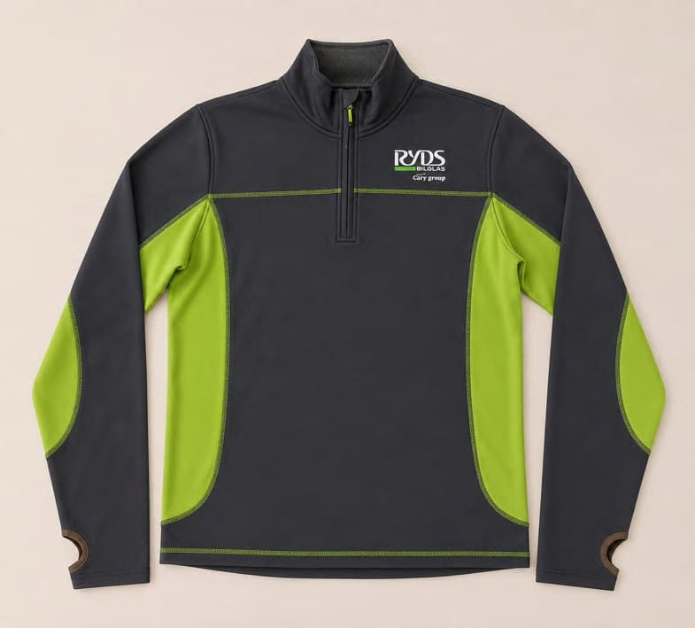 Men's workwear jacket and polo — 100% polyester woven shell and 95% cotton 5% spandex piqué