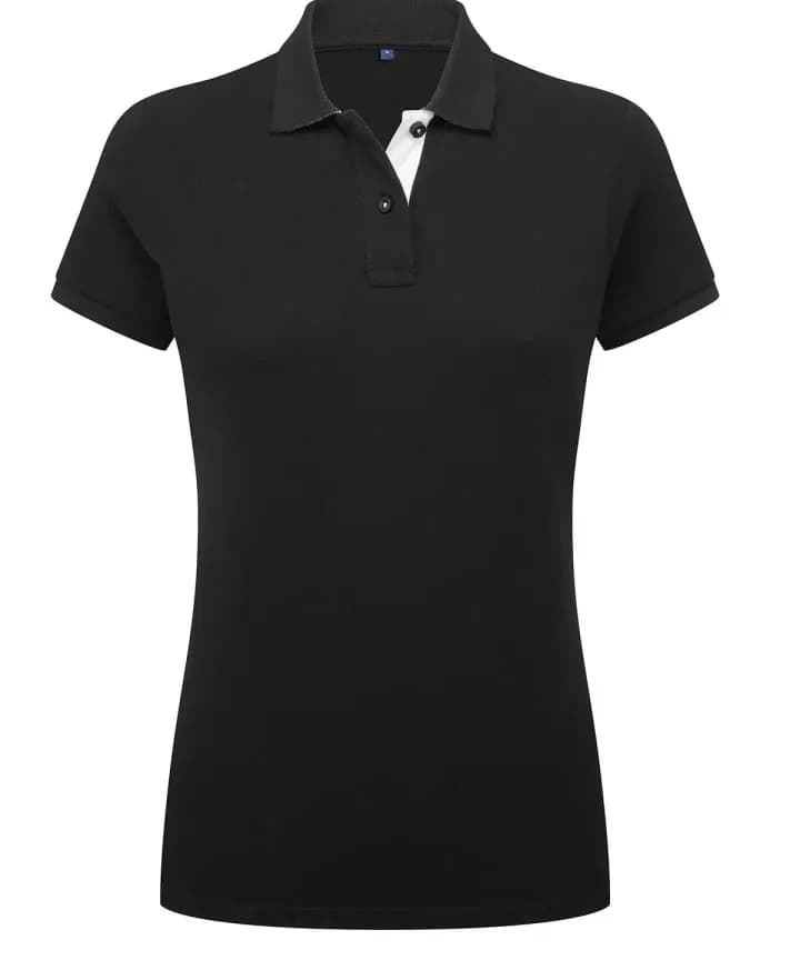 Ladies Contrast Short-Sleeve Polo — style ABD-2107
