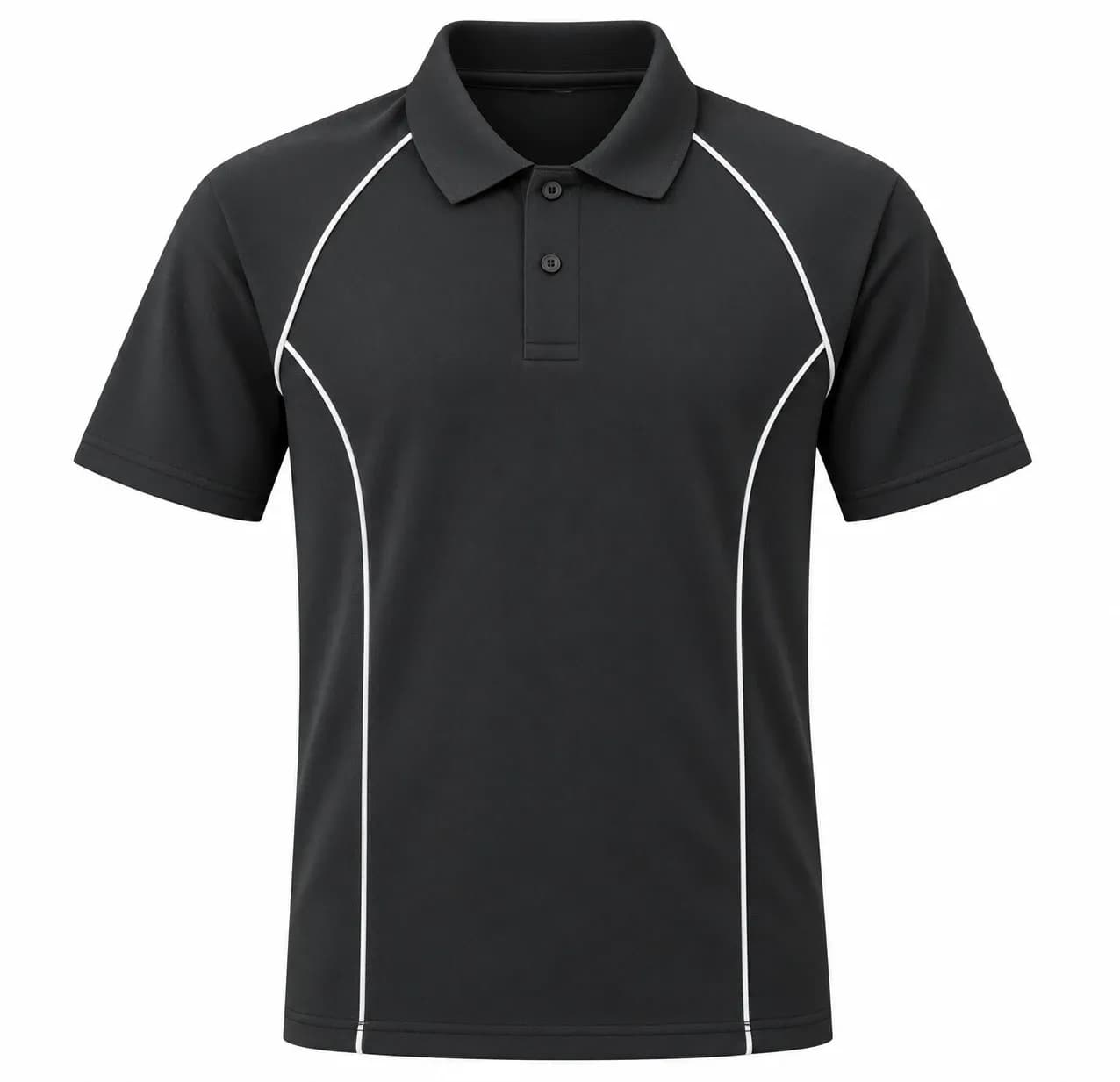 Men’s Short-Sleeve Polo with Decorated Piping — style ABD-2110