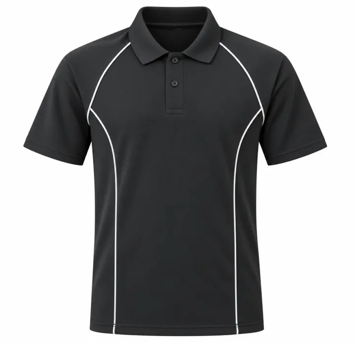Men’s Short-Sleeve Polo with Decorated Piping — style ABD-2110